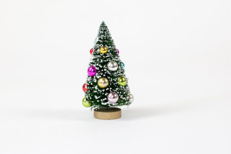 4in Flocked Beaded Bottle Brush Tree by Dimensional Paperworks