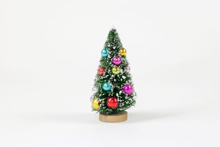 5in Flocked Beaded Bottle Brush Tree by Dimensional Paperworks