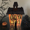 halloween village mansion orange