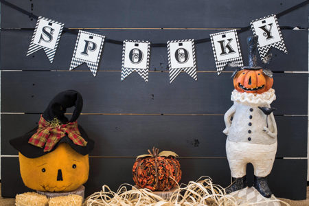 Halloween Banner Black & White Spooky