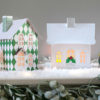 Putz glitter houses, lighted village houses