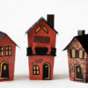 Orange set of 3 Scary Halloween Houses that Pop-up by Dimensional Paperworks - front view on white background