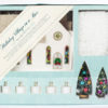 Gold Pop-Up Holiday Village Set of 5 with Gold Glitter Roof in Package