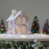 Single Snowy Village Pop-up Holiday Village House on Mantle by Dimensional Paperworks