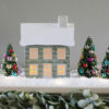Single Vintage Green Music Notes Pop-up Holiday Village House by Dimensional Paperworks on Mantle